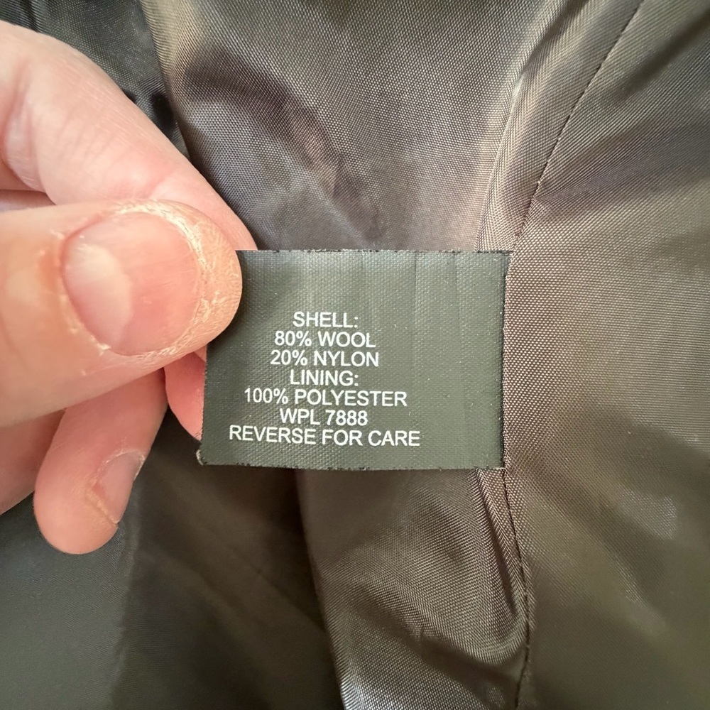 Anne Klein Chocolate Brown Pea Coat Size XL - Picture 9 of 11